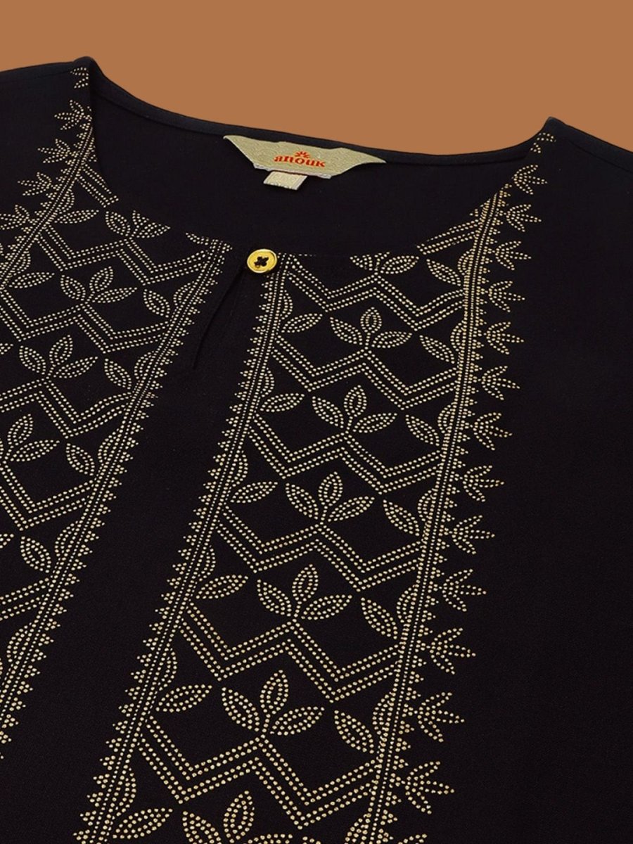 Anouk Ethnic Motifs Printed Round Neck Kurta with Palazzos