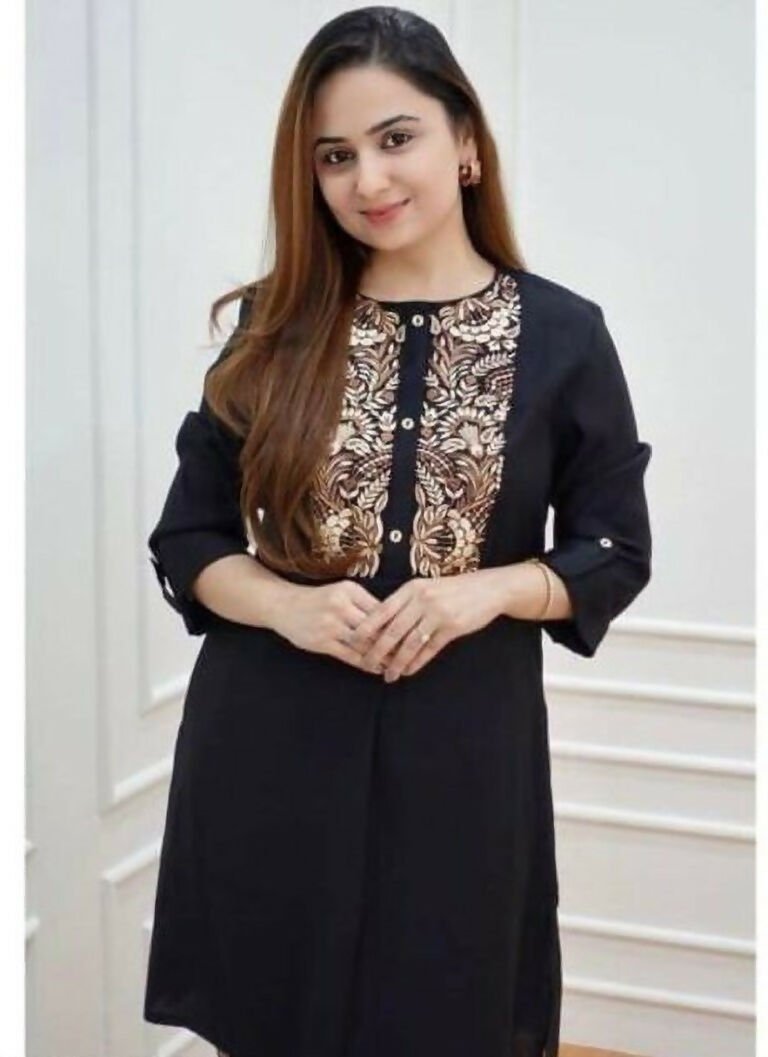 Alvano Women's Solid Rayon Top with Pant set (Black) - Distacart