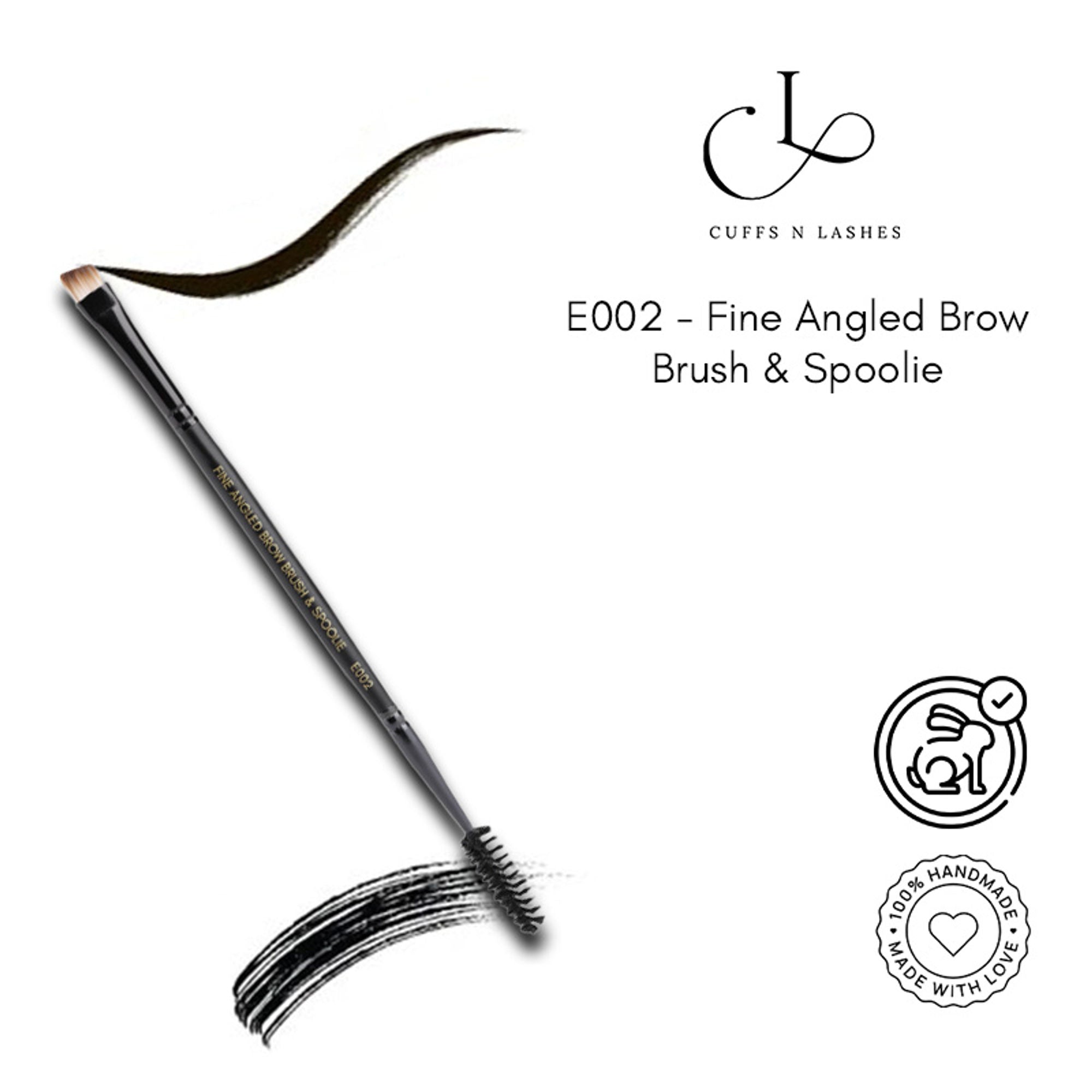 CUFFS N LASHES Fine Angled Brow Brush & Spoolie - E002