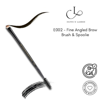 CUFFS N LASHES Fine Angled Brow Brush & Spoolie - E002