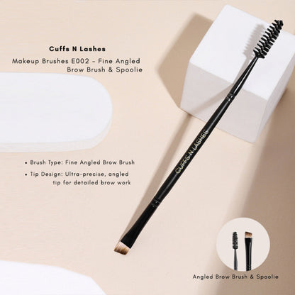 CUFFS N LASHES Fine Angled Brow Brush & Spoolie - E002 - Distacart