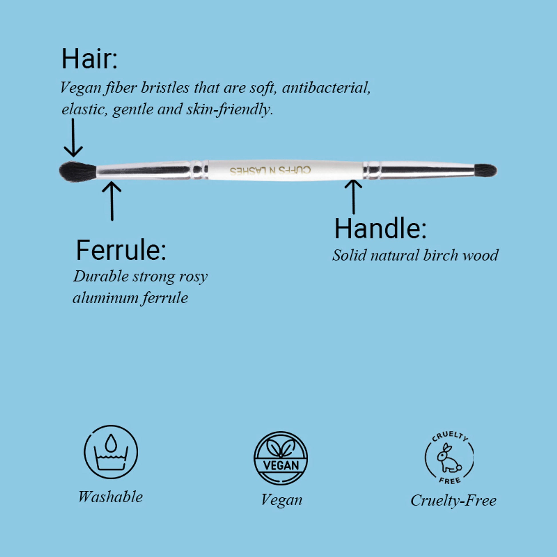 CUFFS N LASHES Small Smudger & Pencil Dual Brush - 05 - Distacart