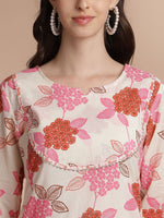 Thumbnail for Anouk Floral Printed Regular Pure Cotton Kurta With Trousers