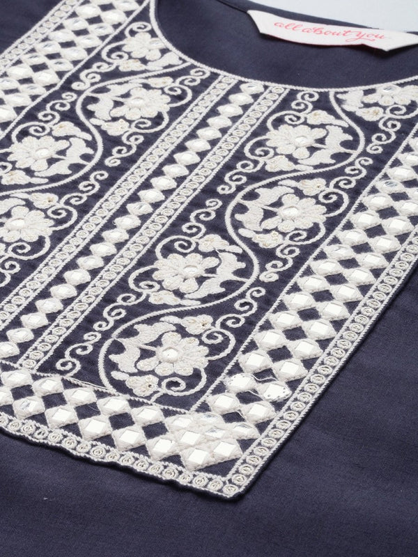 All About You Women Ethnic Motifs Embroidered Kurta With Trousers & With Dupatta - Distacart