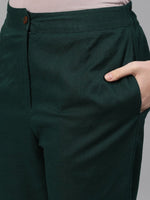 Thumbnail for Aks Striped Round Neck Pure Cotton Straight Kurta And Trousers - Distacart