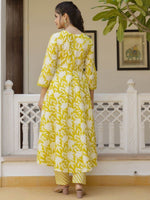 Thumbnail for Anouk Women Floral Printed Thread Work Pure Cotton Kurta Pyjamas With Dupatta