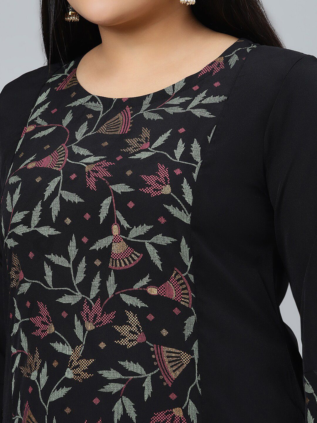 Sztori Floral Printed Round Neck Straight Kurta with Pant - Distacart