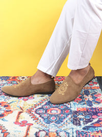 Thumbnail for FAUSTO Men Embroidered Lightweight Velvet Mojaris
