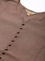 Thumbnail for Anouk Women Brown Solid Straight Kurta with Palazzos & With Dupatta - Distacart