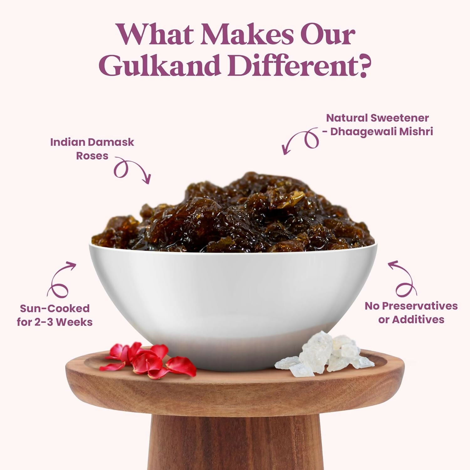 Vanalaya Gulkand Prepared using Sun Cooked Damask Rose & Cardamon