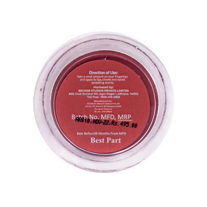 Recode Lip & Cheek Tint - 09- Best Part - Distacart