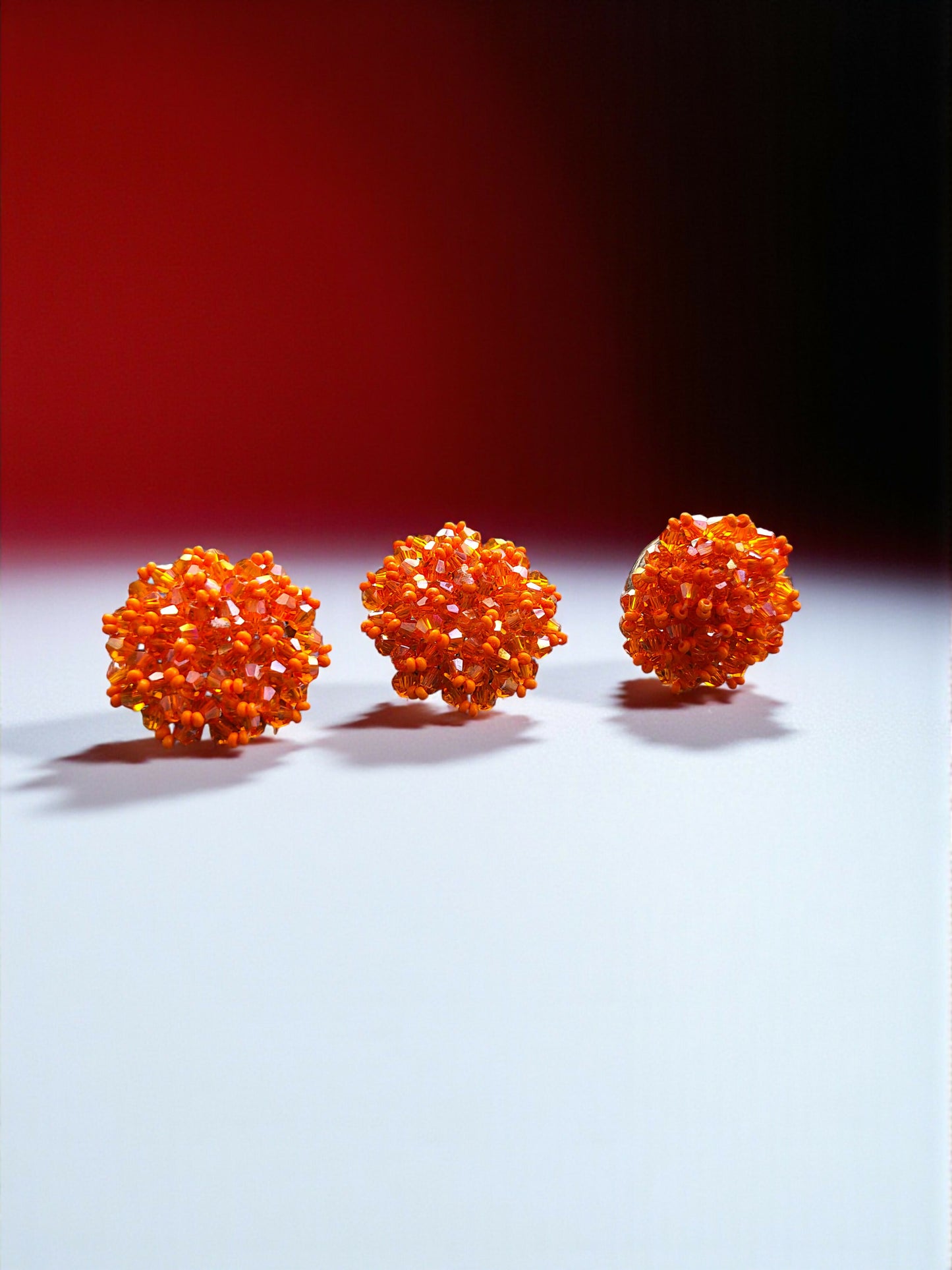 Inhanns Rangmani Crystal Duo – Adjustable Ring + Statement Earrings Set - Orange - Distacart