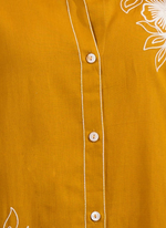 Thumbnail for Joban Fashion Mustard Cotton, Linen Embroidered Readymade Cord Set - Distacart