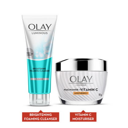 Olay Vitamin C Kit For 2x Glow - Cream With Free Cleanser - Distacart