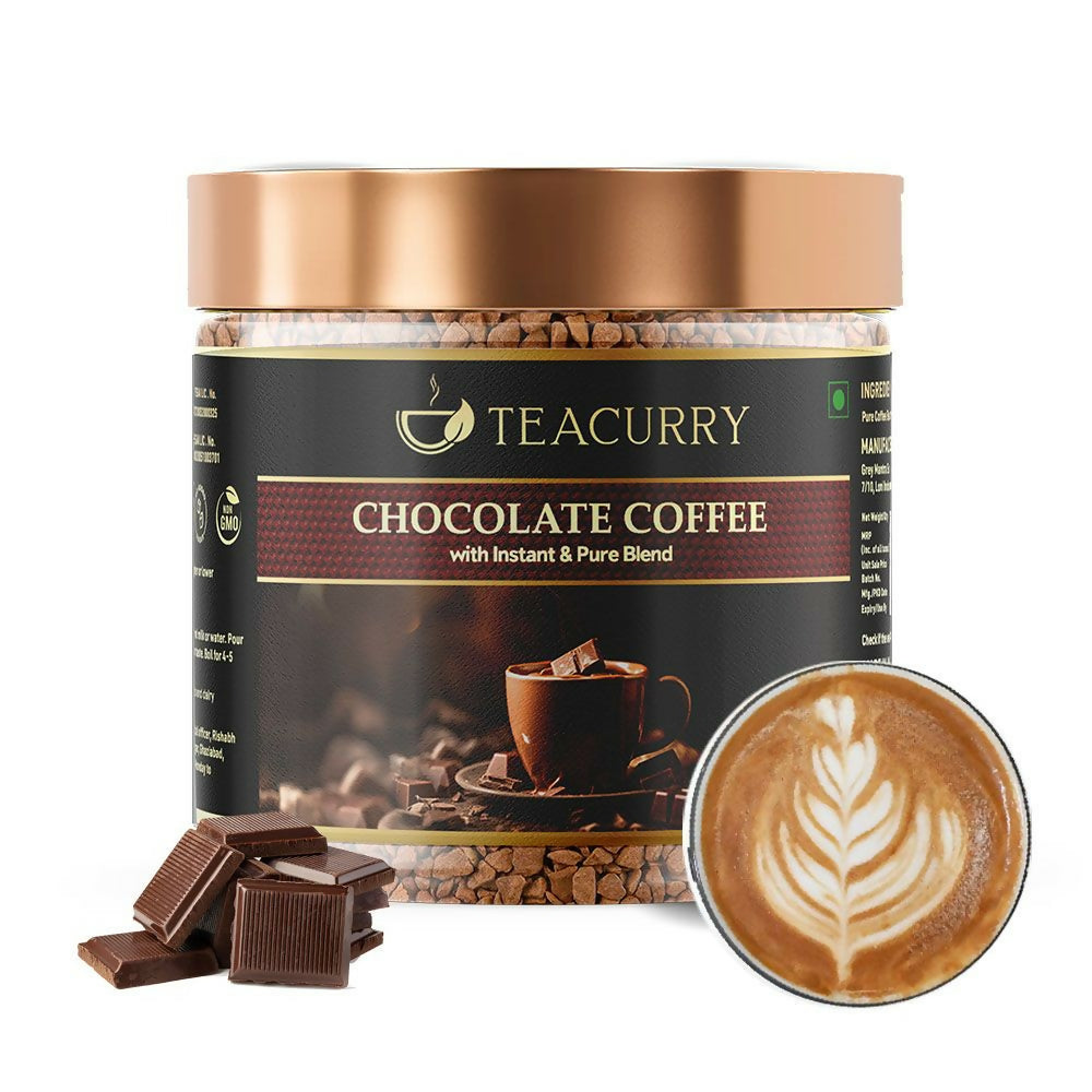Teacurry Chocolate Instant Coffee Powder - Arabica Freeze Dried Coffee for Instant Hot & Cold Coffee - Distacart