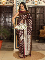 Thumbnail for Astita Maroon Silk Saree