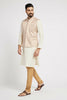 Ethnic India Cream Bundi Men's Jacket Geometric Polyester - Distacart