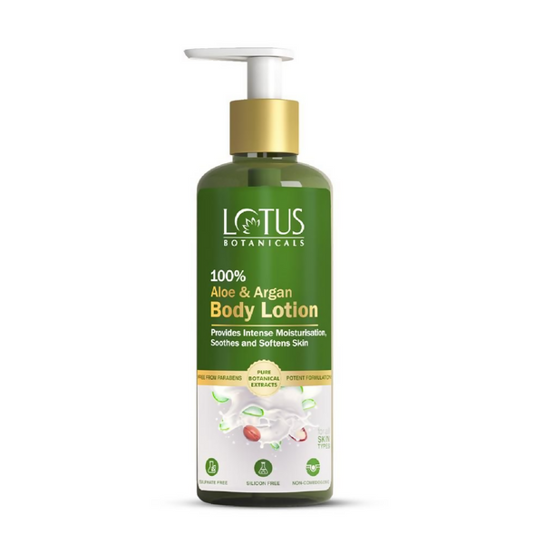 Lotus Botanicals 100% Aloe & Argan Body Lotion - Distacart
