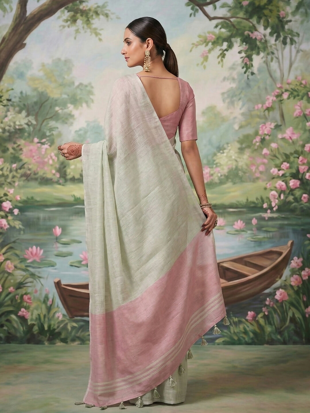 Shree Shyam Fashion Silver Tissue Silk Saree - Distacart