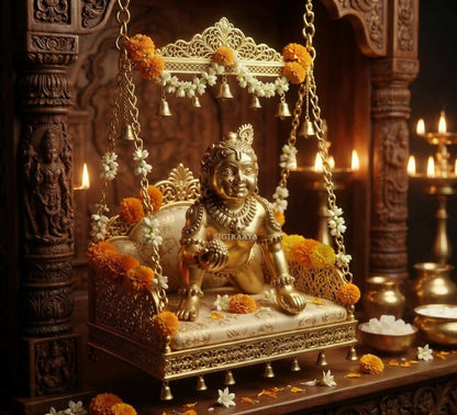 Pure Brass Bal Gopal Statue - Dista