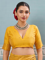 Thumbnail for Astita Yellow Silk Saree