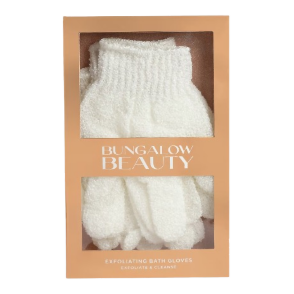 BUNGALOW BEAUTY Exfoliating Bath Gloves - White - Dista