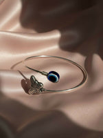 Thumbnail for NVR Women Rhodium Plated Evil Eye Kada Bracelet - Distacart