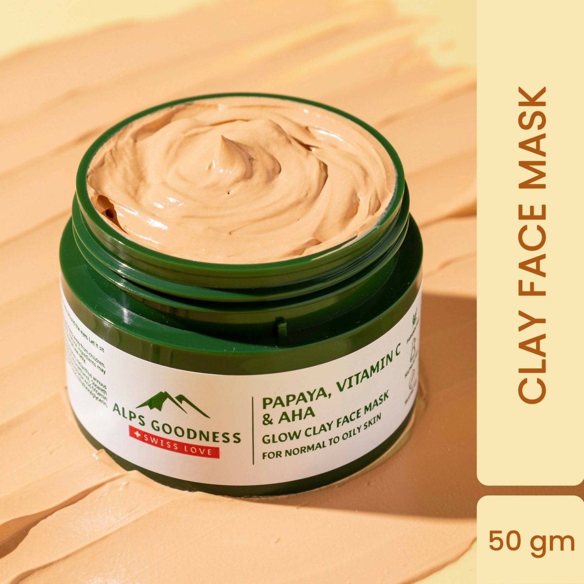 Alps Goodness Papaya, Vitamin C & AHA Glow Clay Face Mask - Distacart