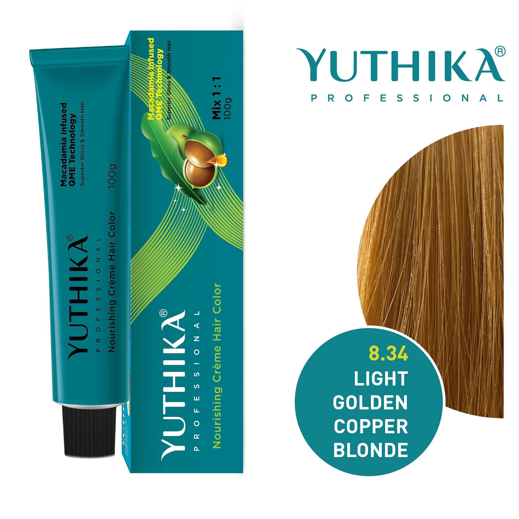 Yuthika Professional Creme Hair Colour - Light Golden Copper Blonde - Distacart