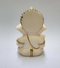 Thumbnail for Gold Art India Peach Ivory Finish Ganesha Idol - Distacart