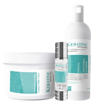 Keratine Professional Smoothing Shampoo, Luxury Hair Mask and Smooth Shine Serum - Distacart