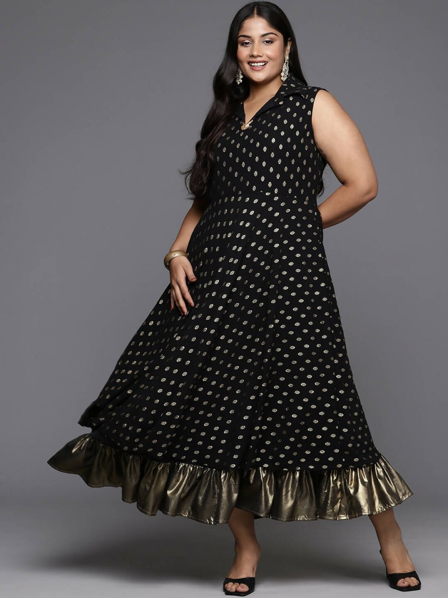 Ahalyaa Women's Traditional wear Ethnic Dress - Black - Distacart