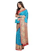 Thumbnail for Vamika Blue Printed Art Silk Saree - Distacart