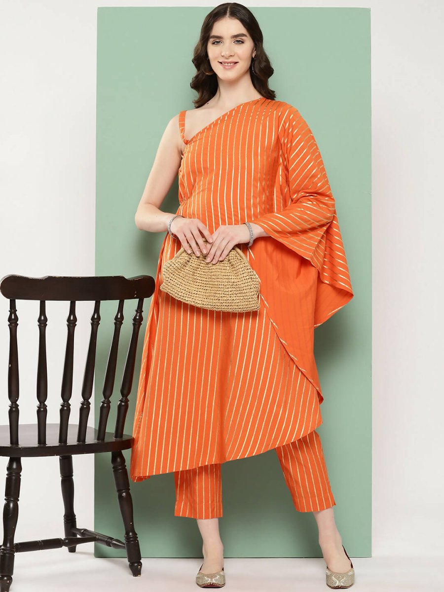 Ahalyaa Women's Traditional Wear Co-ods - Orange - Distacart