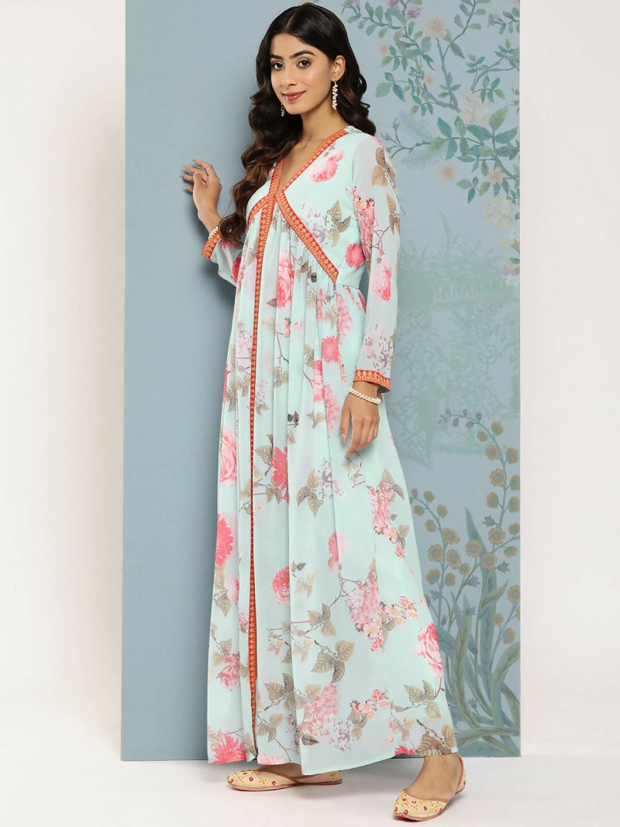 Ahalyaa Women's Traditional wear Kurta Set - Blue - Distacart