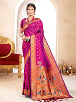Thumbnail for Astita Paithani Silk Purple Saree