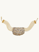 Thumbnail for Nuyug 22K Gold-Plated Cubic Zirconia Studded & Pearl Beaded Necklace Set