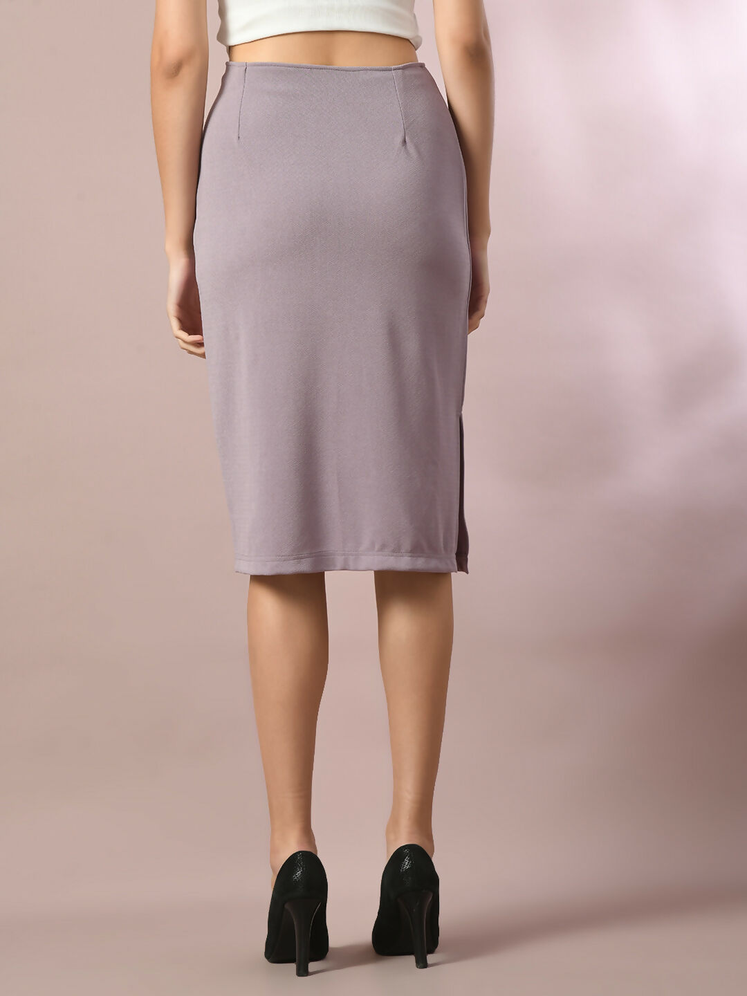 Myshka Women's Lavender Solid Knee Length Party Embellished Skirts - Distacart
