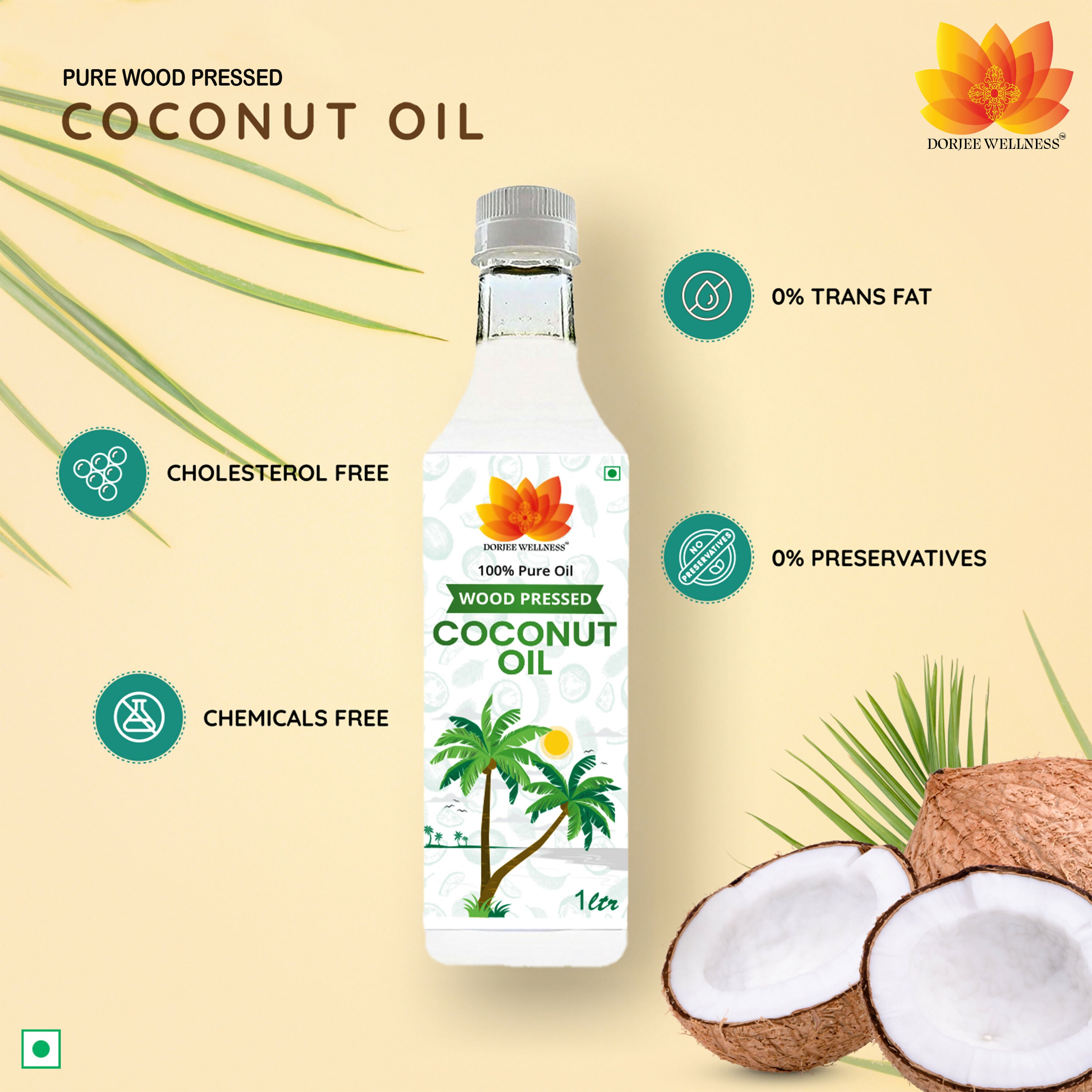 Dorjee Wellness Wood Pressed Coconut Oil