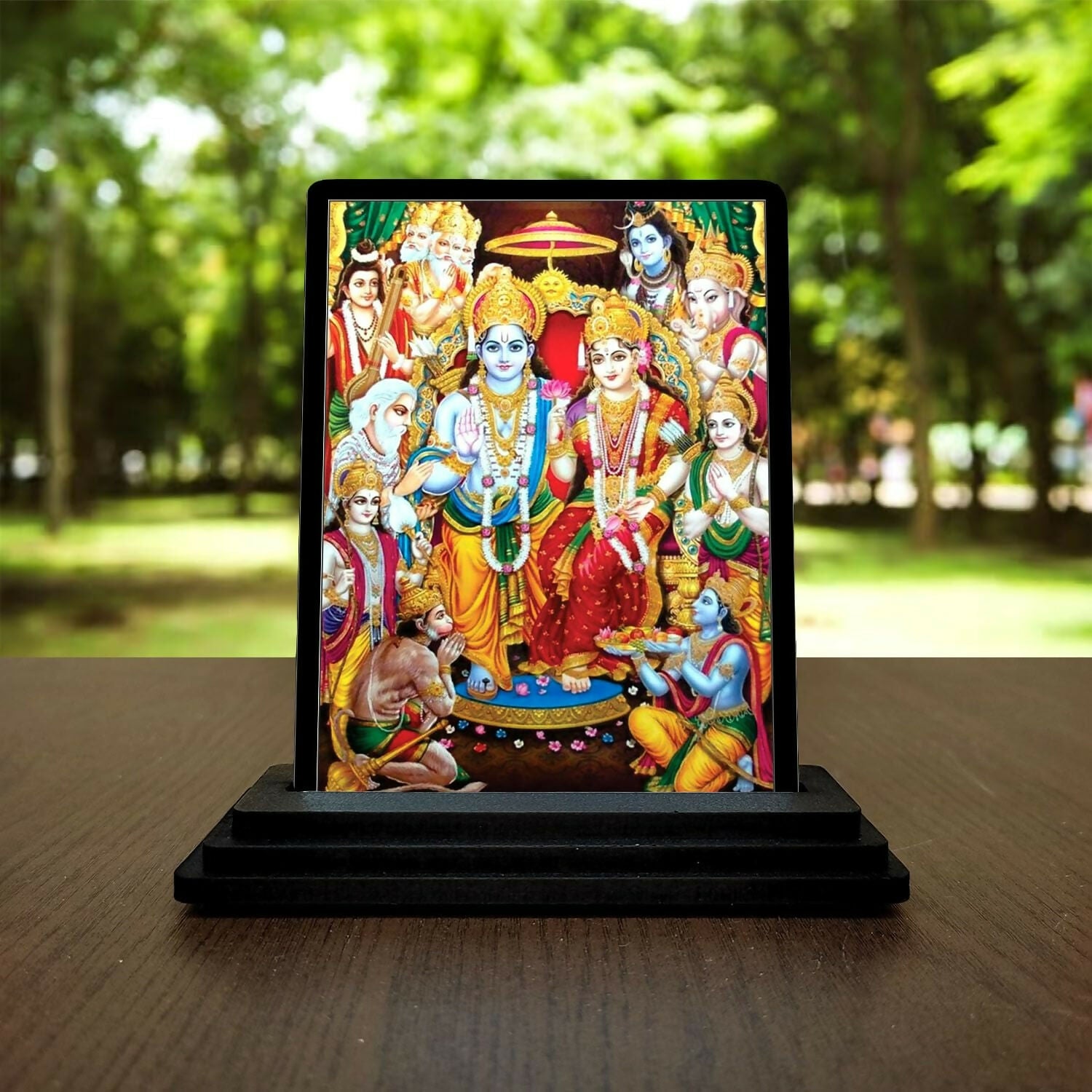 Vprint Quality Ram Darbar Wooden Car Dashboard Idol - Distacart