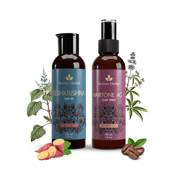 Avimee Herbal Anti Grey Kit - Hair Oil And Scalp Spray - Fights Grey Hair - Distacart