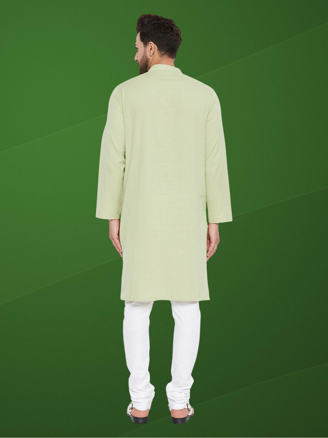 Even Apparels Men's Solid Green Linen Kurta - Distacart