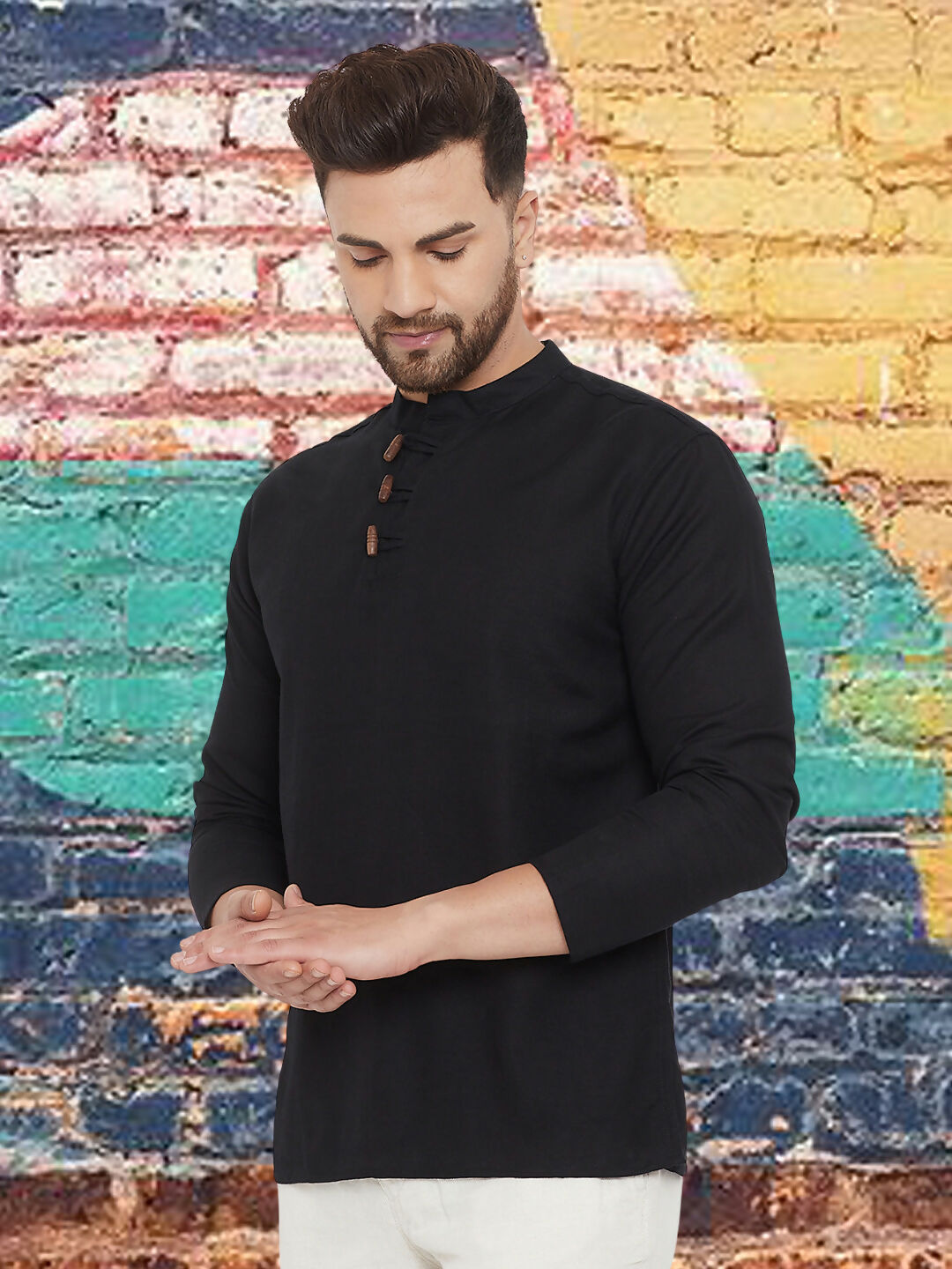 Even Apparels Men's Pure Cotton Black Kurta - Distacart