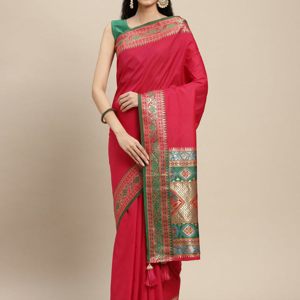 Astita Silk Blend Maroon Saree