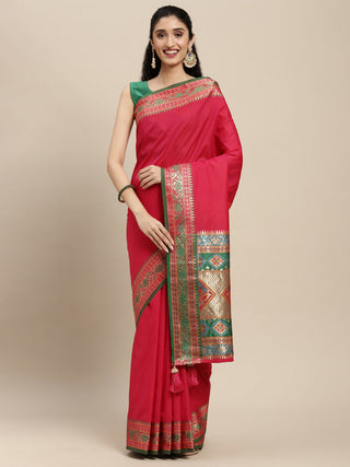 Astita Silk Blend Maroon Saree