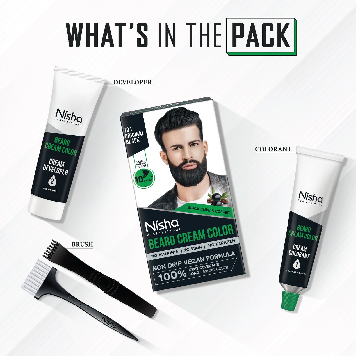 Nisha Beard Colour for Men - Original Black - Distacart