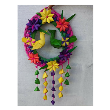 Shuddh Natural Hand Made Palm Leaf Double Parrot Wreath - Distacart