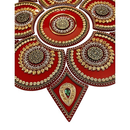 Moira Rangoli Big Acrylic Red for Festival Decorations - Dista