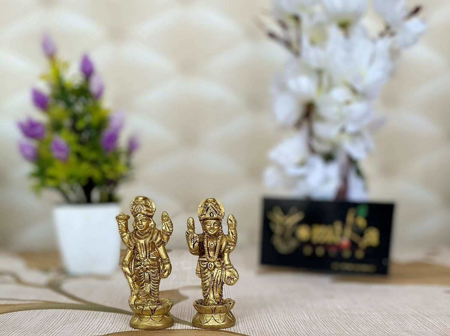 Vyomika Decor Small Lakshmi Vishnu Murti God And Goddess Standing Idol - Distacart