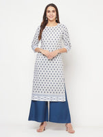 Thumbnail for Aniyah Rayon Flared Slip-On Blue Palazzo